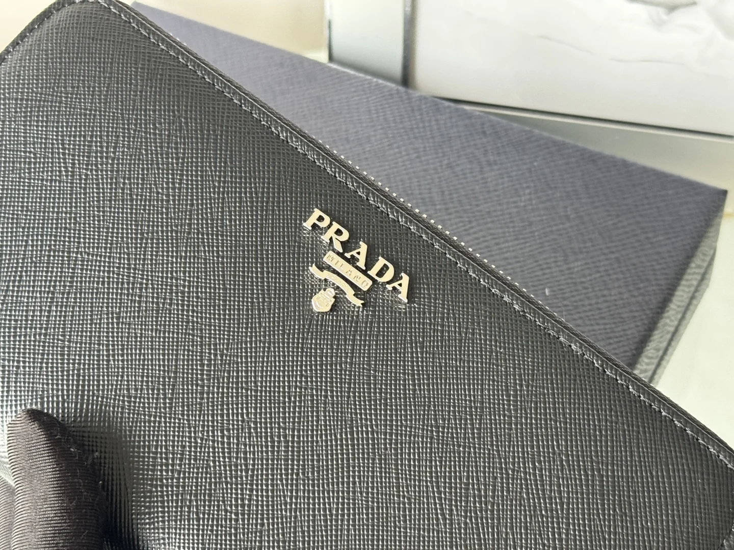 Prada 1ML506 Saffiano Leather Zip-Around Wallet - Detail view 6