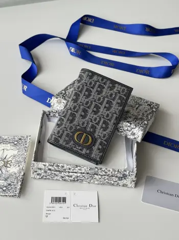 S2353 Oblique Printed Embossed Logo Double-Fold Passport Holder