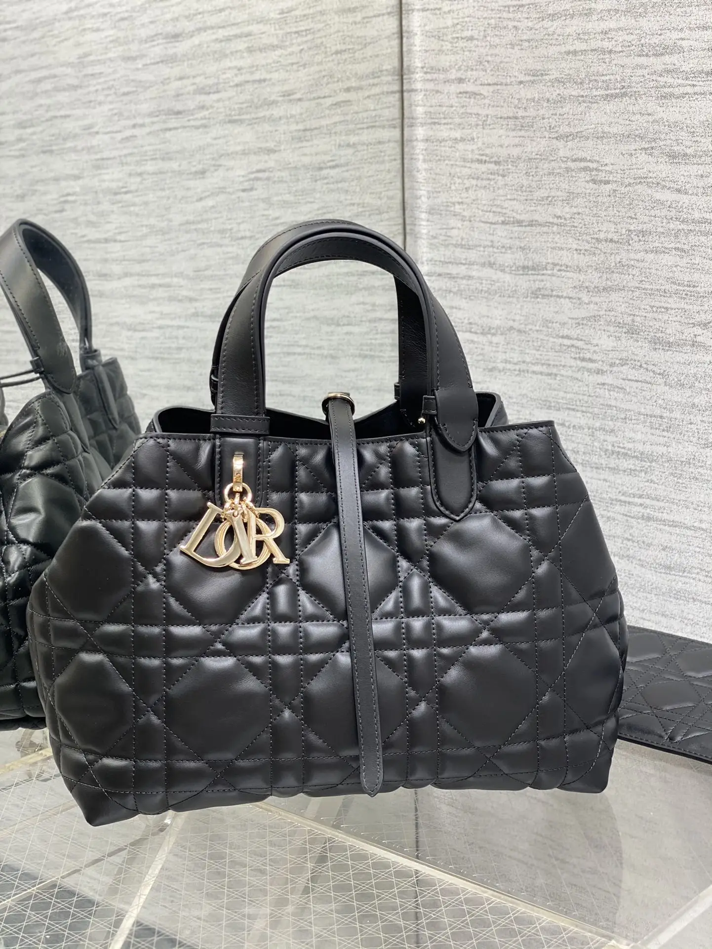 迪奥黑色Toujours系列 中号 女士手提包 - 细节图 1