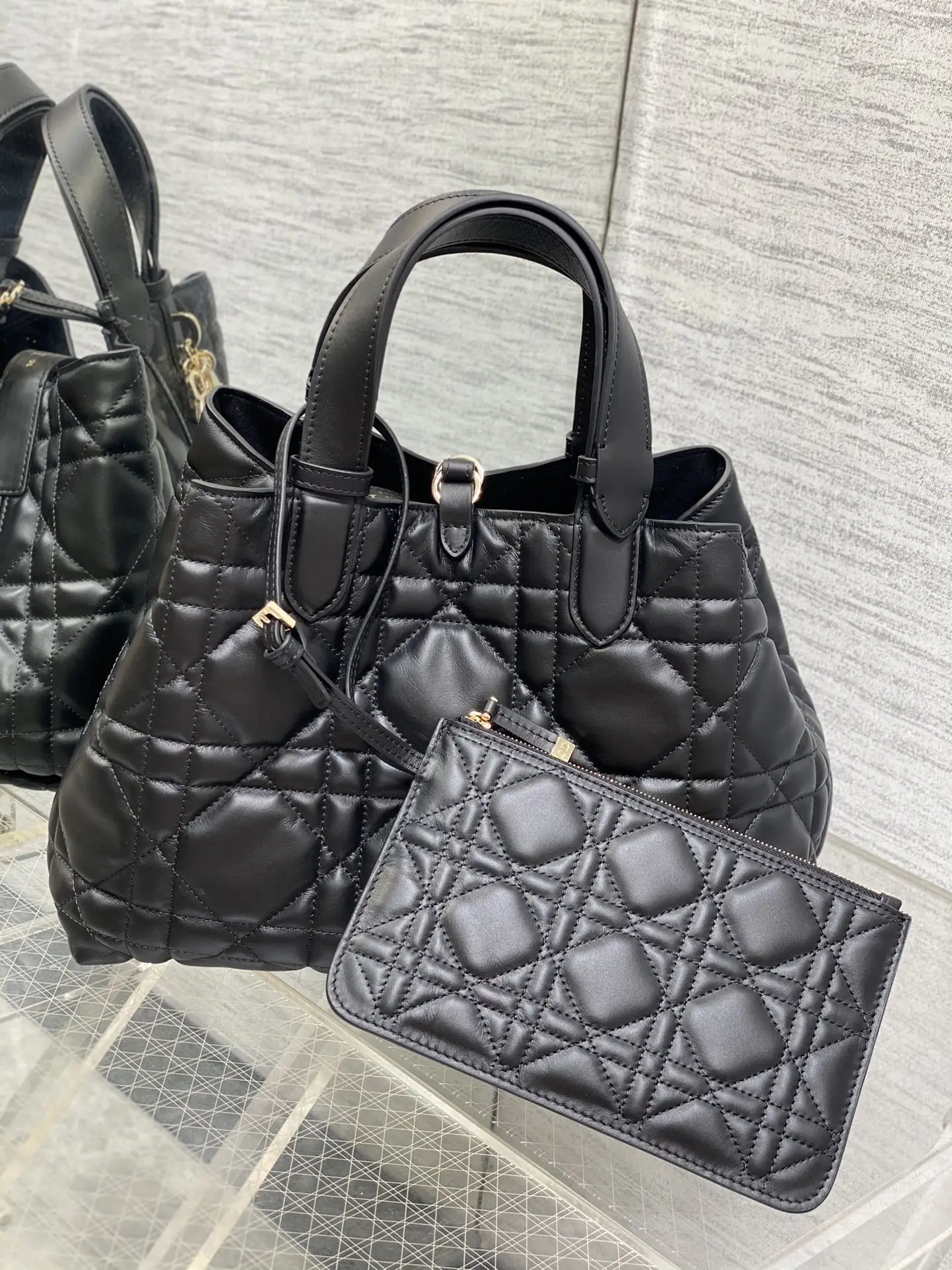 迪奥黑色Toujours系列 中号 女士手提包 - 细节图 5