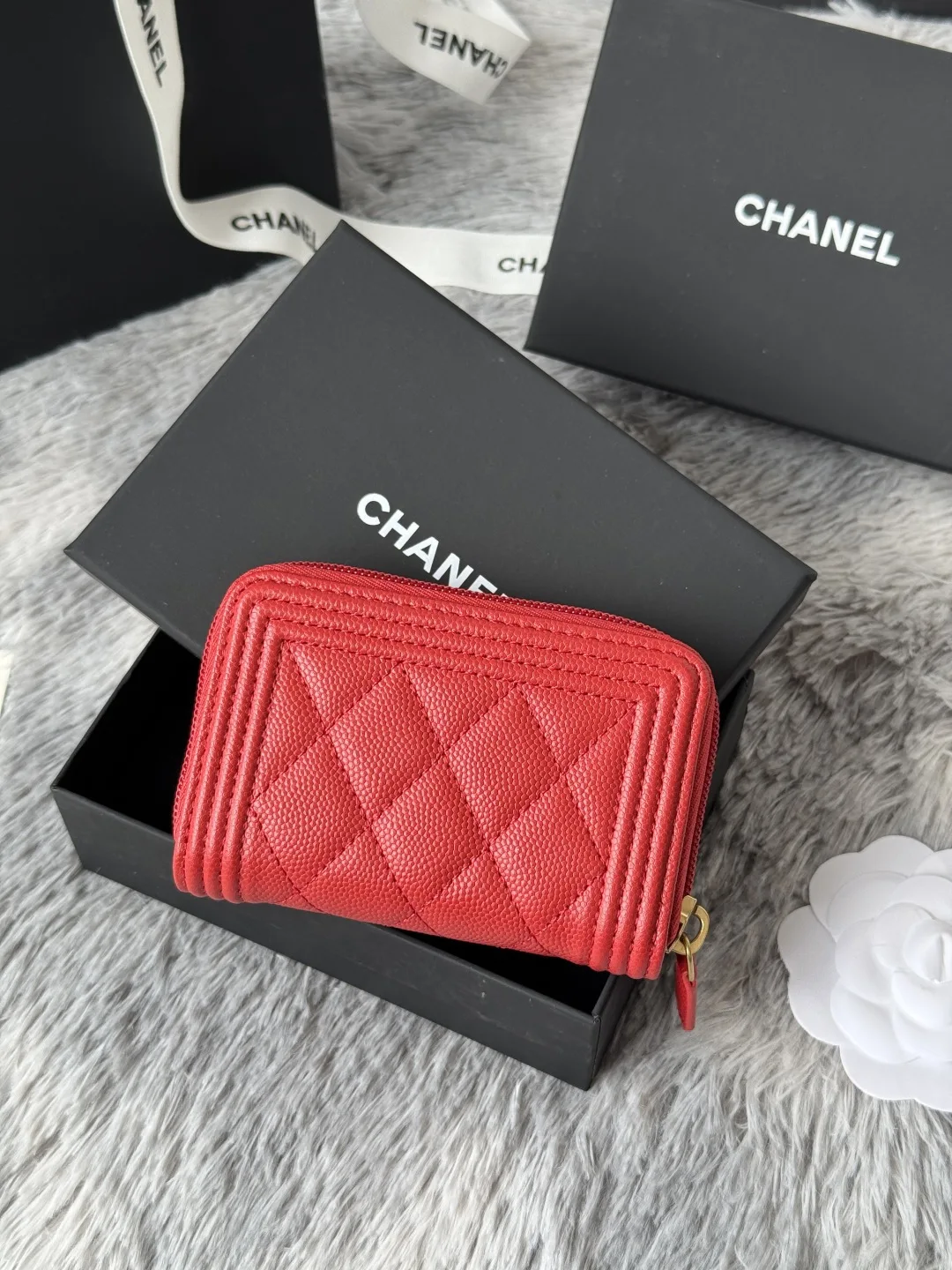 Chanel A80602 BOY Diamond Quilted Coin Purse - Detail view 3