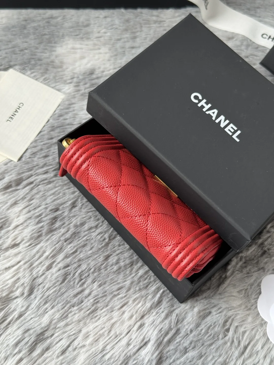 Chanel A80602 BOY Diamond Quilted Coin Purse - Detail view 5