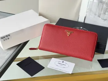 1ML506 Saffiano Leather Zip-Around Wallet