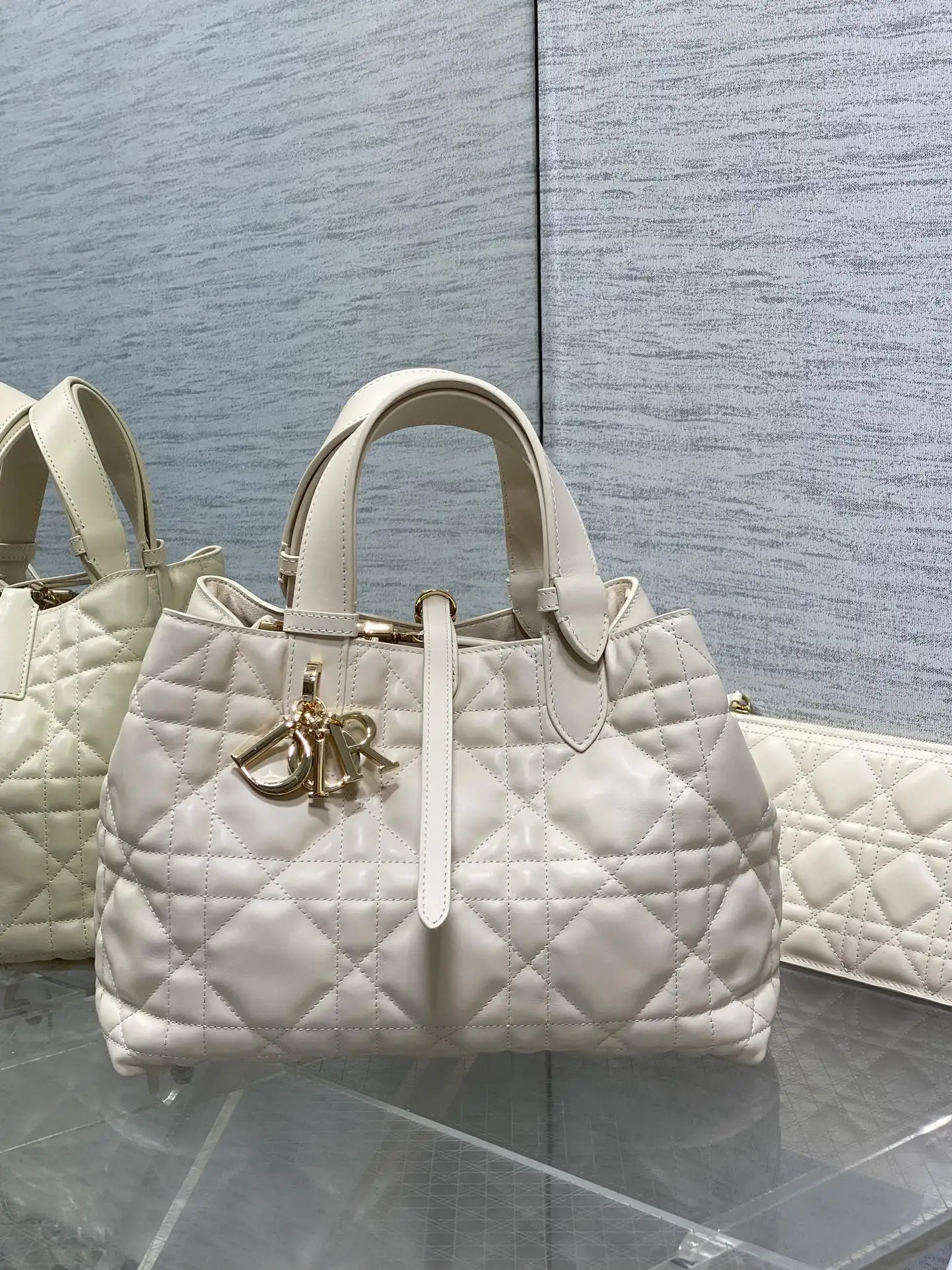 Dior Medium Toujours Handbag in Light Ivory