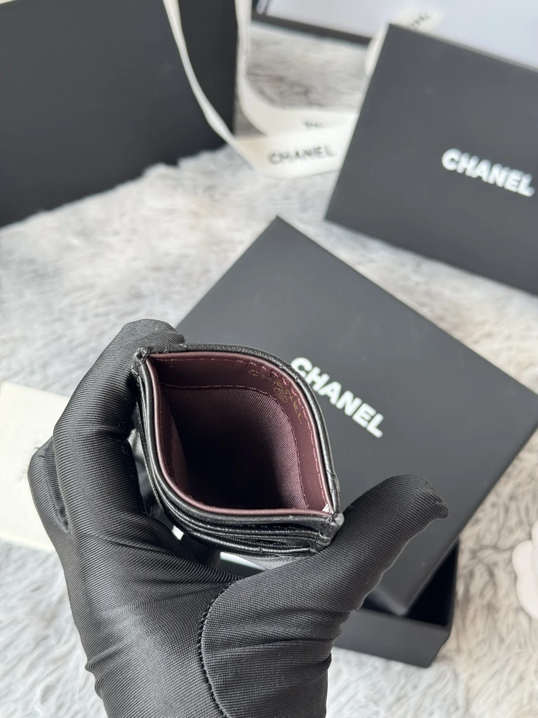 Chanel AP0223 Ultra Mini Lambskin Card Holder - Detail view 7