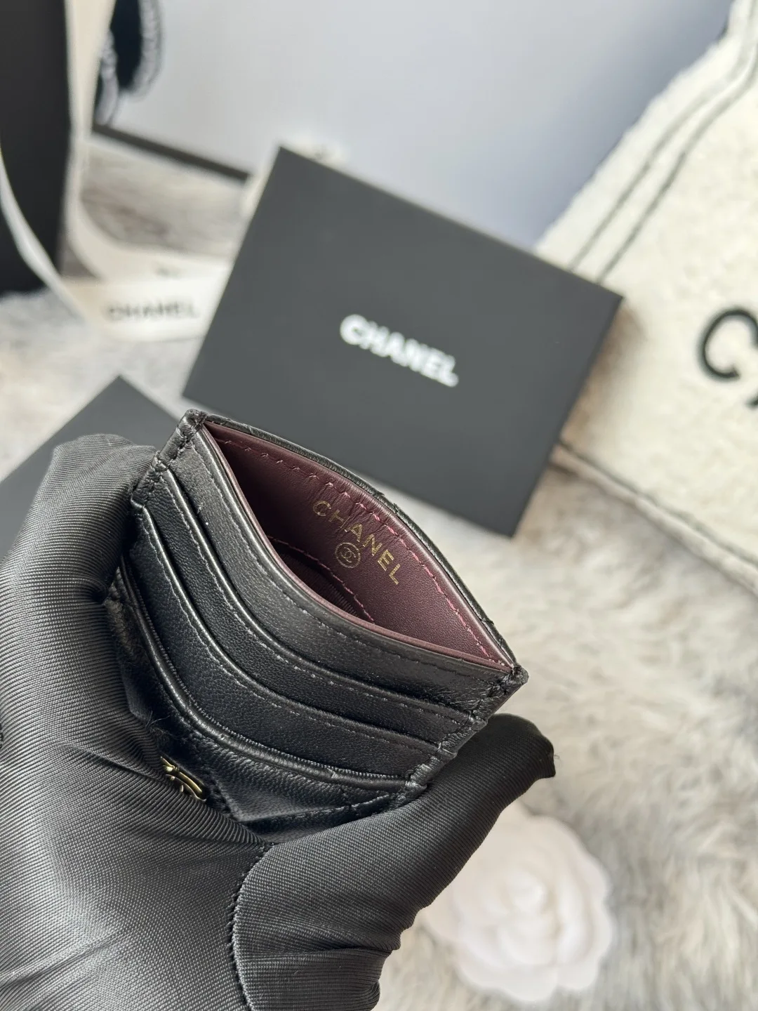 Chanel AP0223 Ultra Mini Lambskin Card Holder - Detail view 8