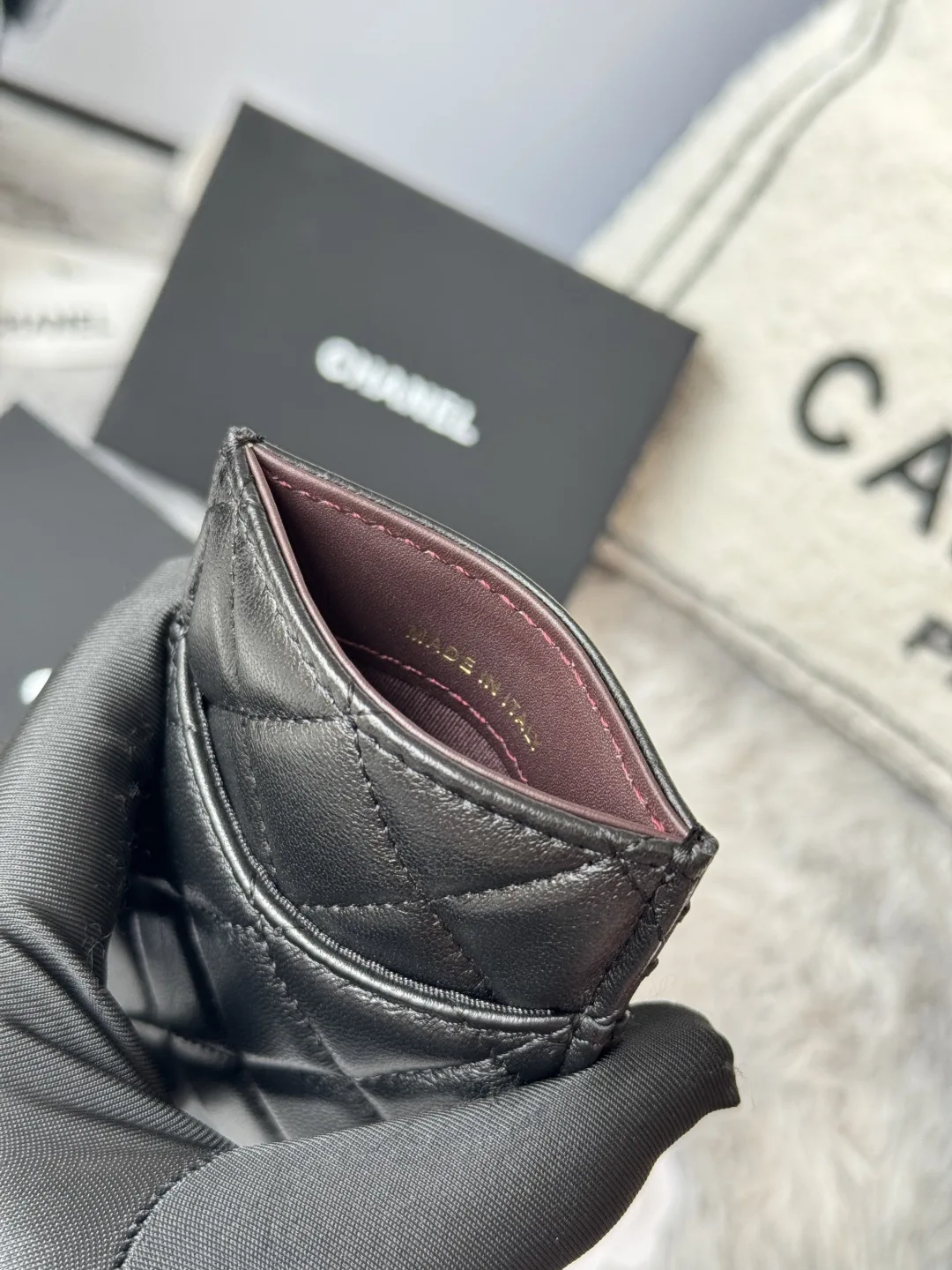 Chanel AP0223 Ultra Mini Lambskin Card Holder - Detail view 9