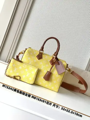 M15242黄色配棕 Speedy P9 Bandouliere30手袋