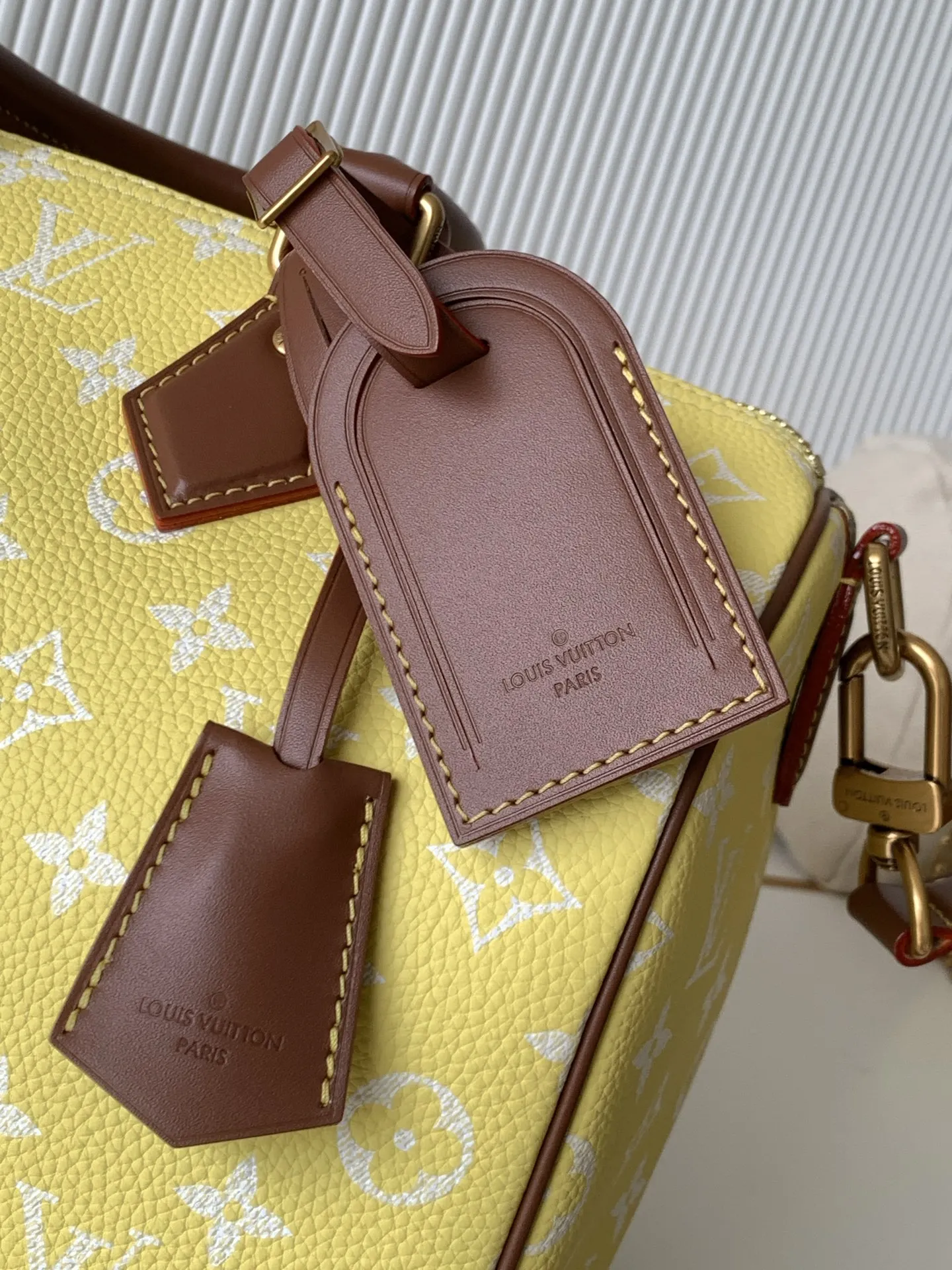 LVM15242黄色配棕 Speedy P9 Bandouliere30手袋 - 细节图 5