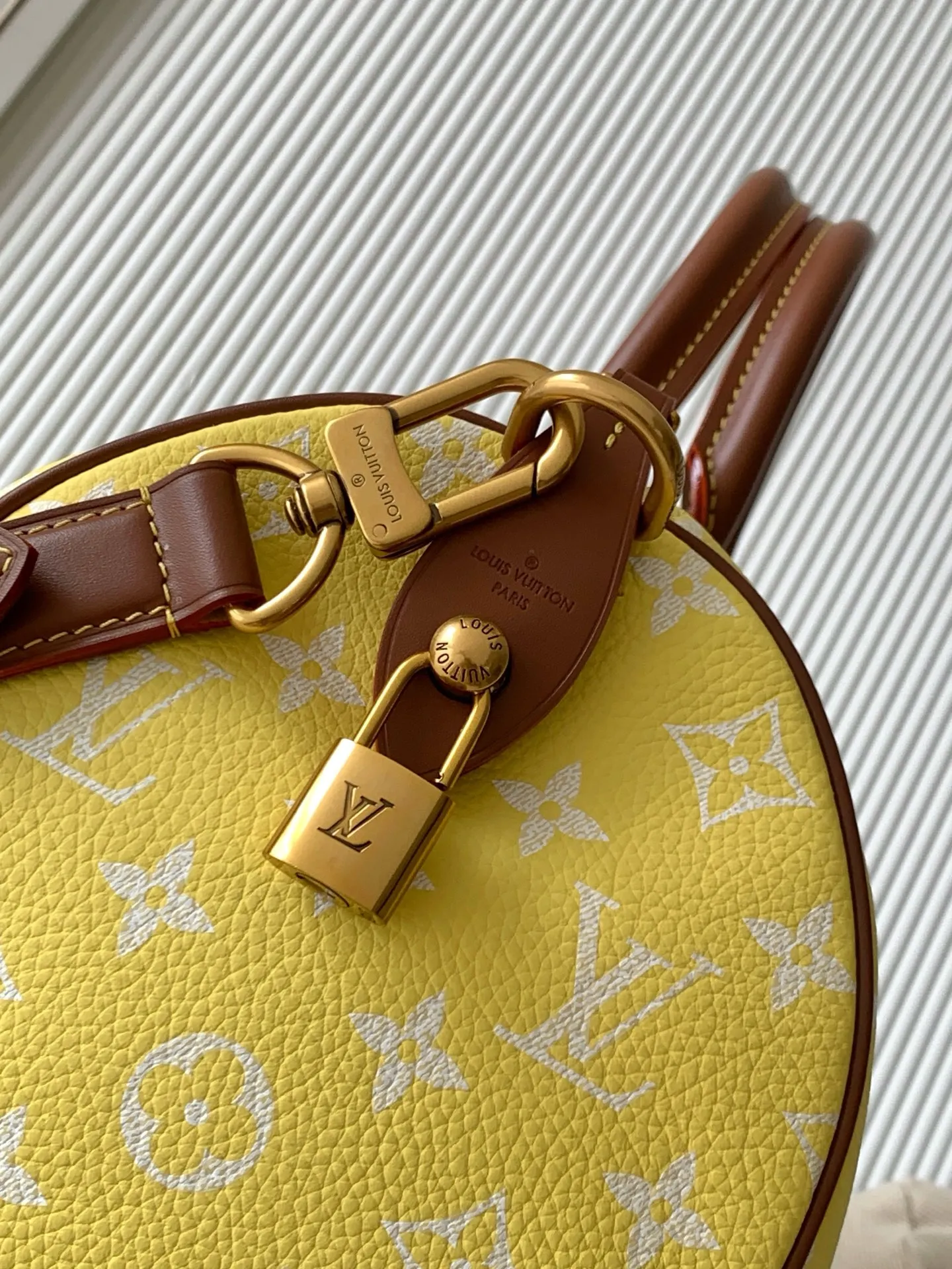 LVM15242黄色配棕 Speedy P9 Bandouliere30手袋 - 细节图 7