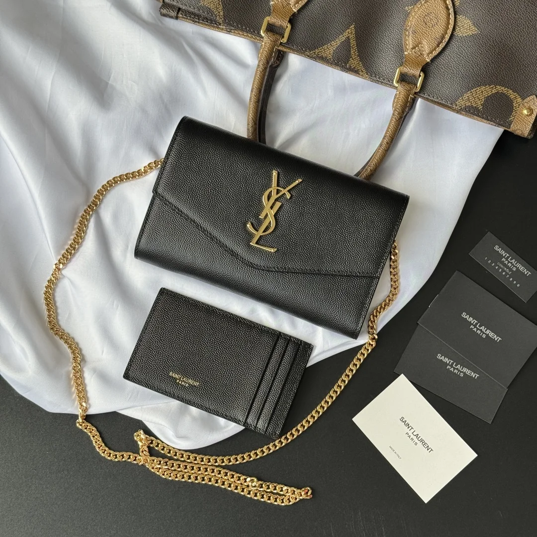 SAINT LAURENT 607788 Uptown Mini Envelope Clutch - Detail view 1