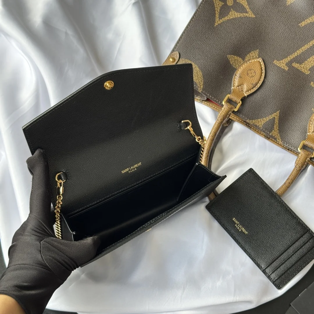 SAINT LAURENT 607788 Uptown Mini Envelope Clutch - Detail view 8
