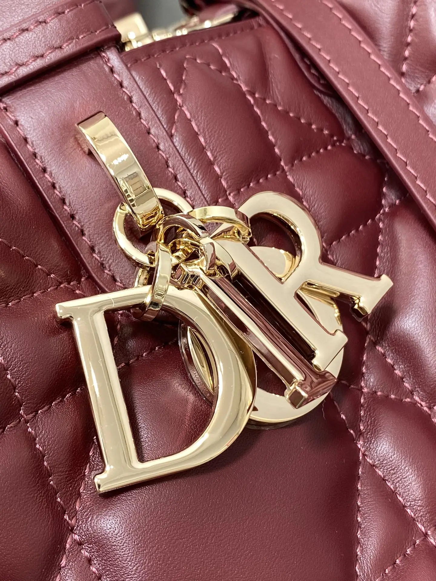 Dior Medium Toujours handbag in burgundy - Detail view 2