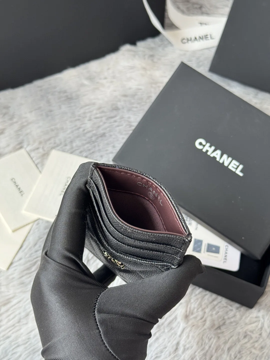 Chanel AP0223 Super Mini Lambskin Card Holder - Detail view 7
