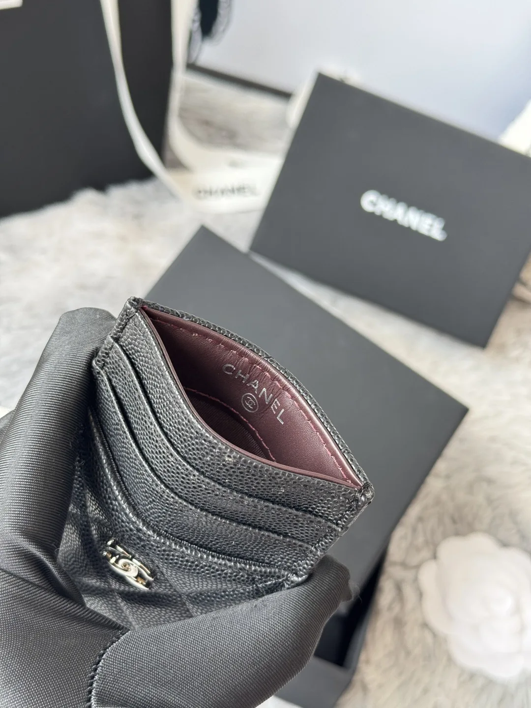 Chanel AP0223 Super Mini Lambskin Card Holder - Detail view 8