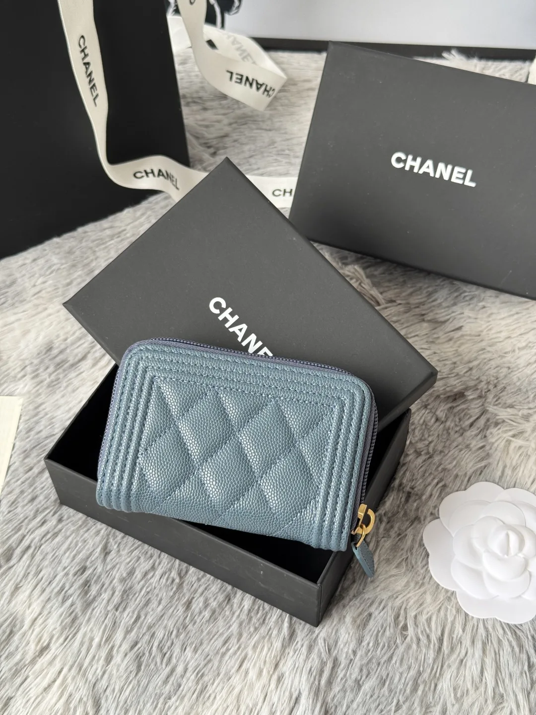 Chanel A80602 BOY Diamond Quilted Coin Purse - Detail view 3