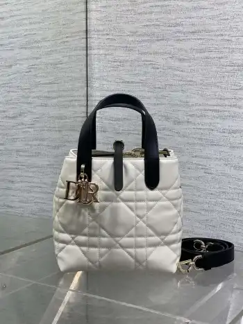 Toujours Vertical Small Handbag in Black and White