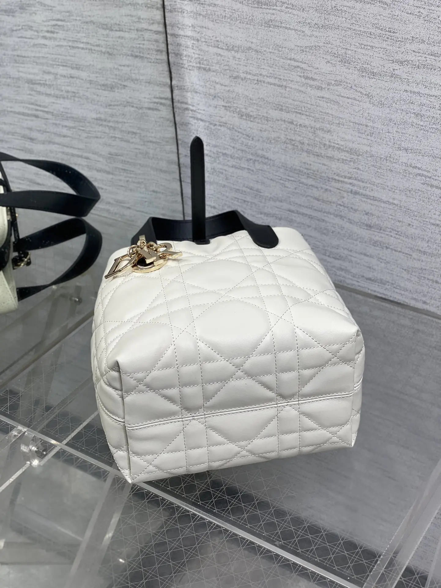 Dior Toujours Vertical Small Handbag in Black and White - Detail view 7