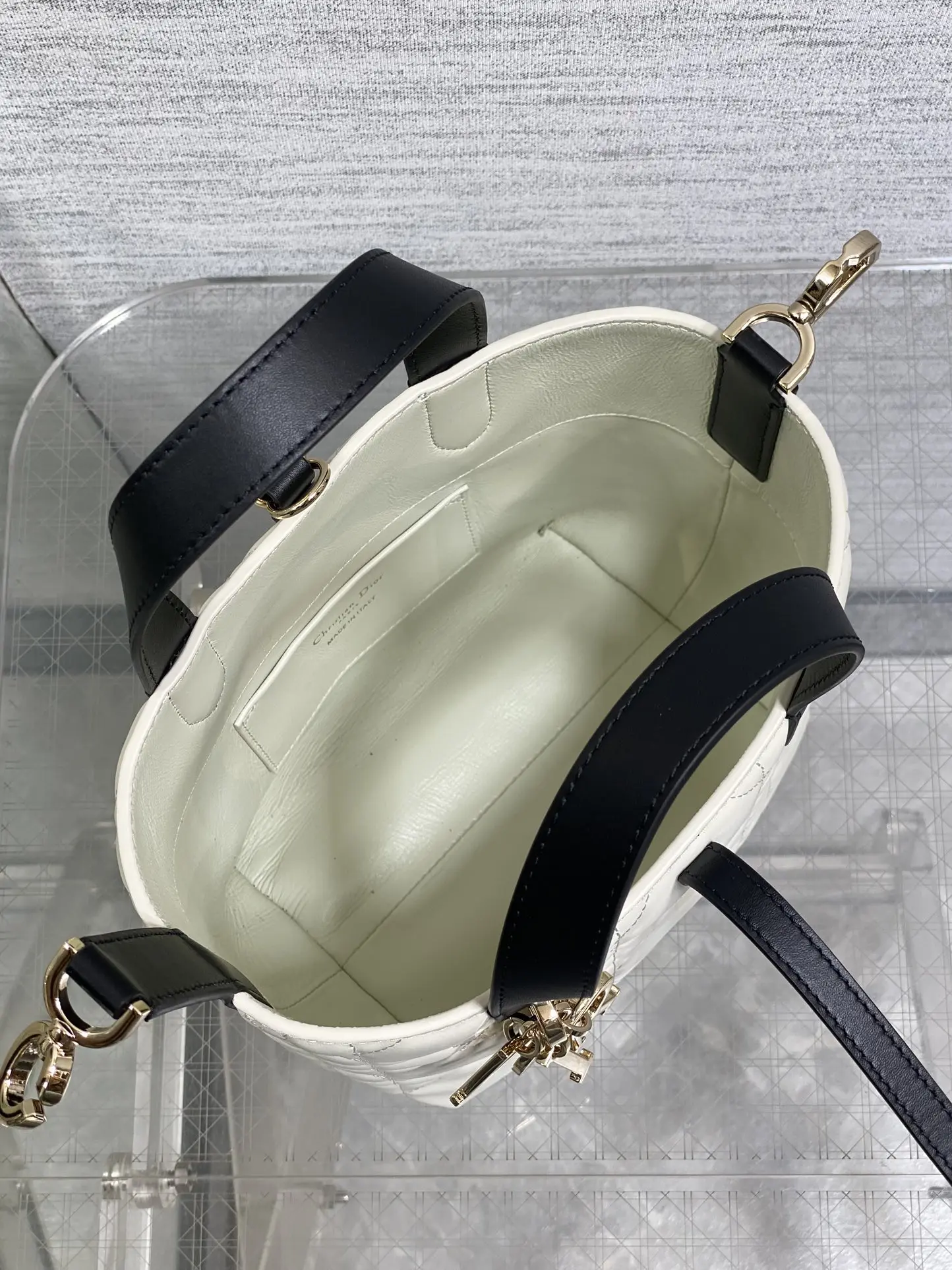 Dior Toujours Vertical Small Handbag in Black and White - Detail view 8