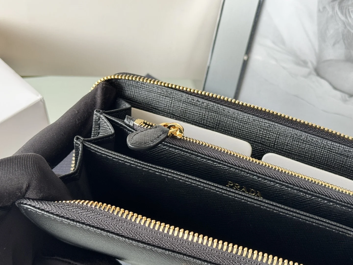 Prada 1ML506 Cross Grain Cowhide Zipper Wallet - Detail view 11