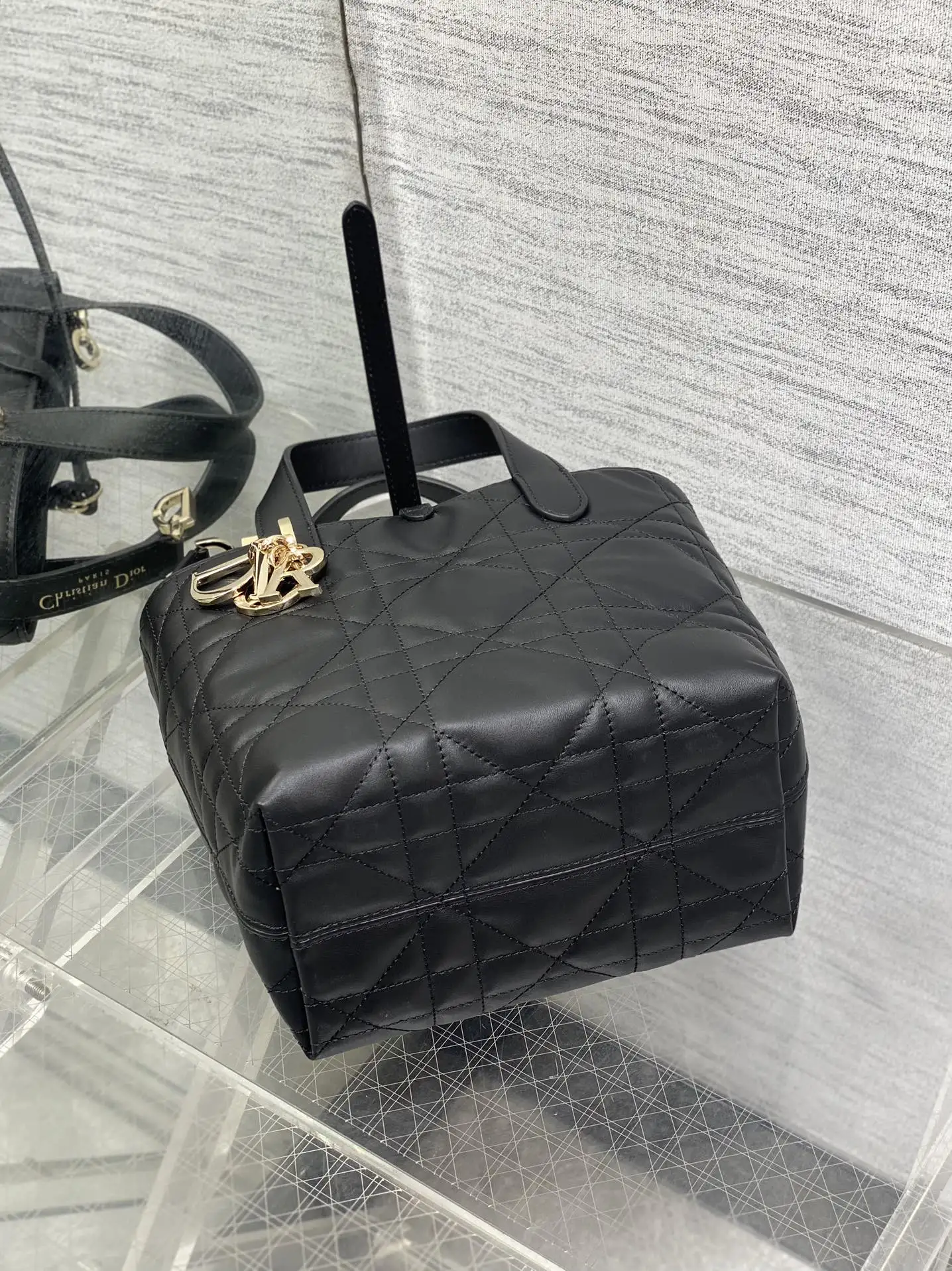 迪奥黑色Toujours竖版系列小号 女士手提包 - 细节图 7