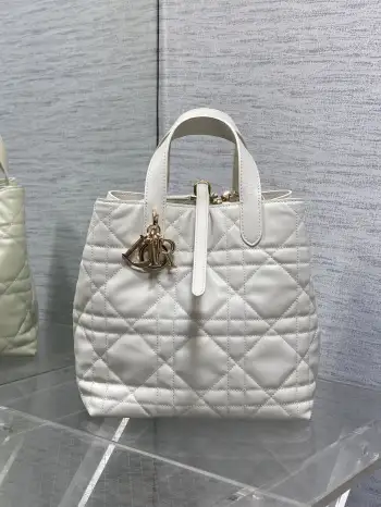 White Toujours Vertical Medium Handbag
