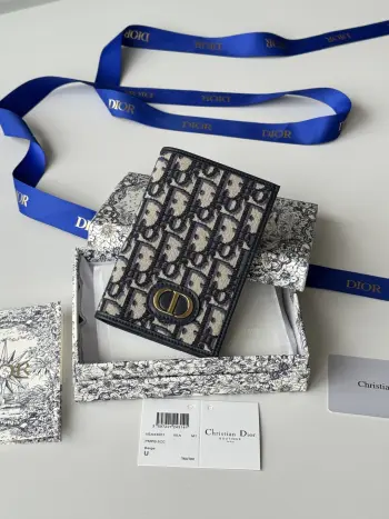 S2353 Oblique Printed Embossed Logo Double Fold Passport Holder