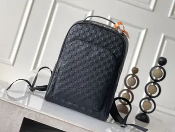 M40501 All-Leather Embossed Avenue Backpack