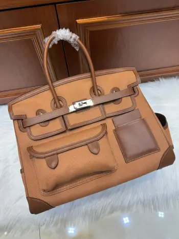  铂金 Birkin 35Cm  Cargo 金棕色 银扣