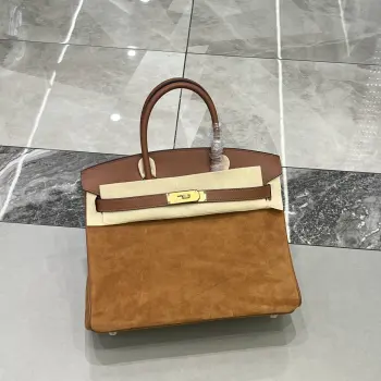 Birkin 30 金棕色金扣Swift   麂皮 内里山羊皮 蜡线半手缝手打铜钉全钢五金