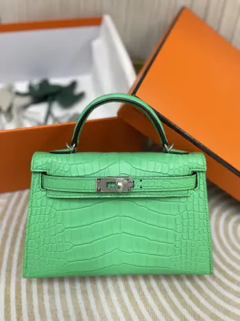 Kelly二代19 cm进口美洲雾面鳄鱼皮  手工缝制 对版专柜美洲鳄鱼