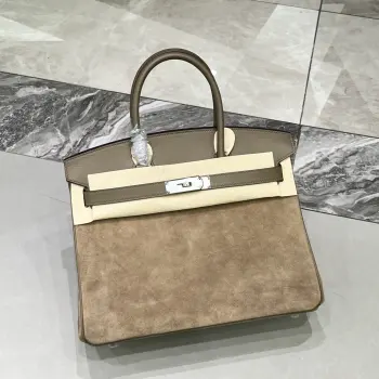 Birkin 30 大象灰银扣Swift   麂皮 内里山羊皮 蜡线半手缝手打铜钉全钢五金