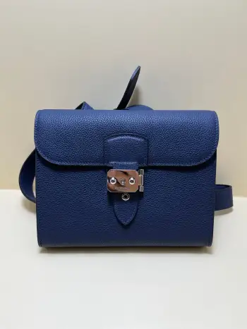 半手工 Sac a Depeches 密码锁信封包 斜挎包 21cm 原厂A级Togo小牛皮 宝蓝 银扣 男女通用款专柜同步 蜜蜡线缝制 纯钢五金 