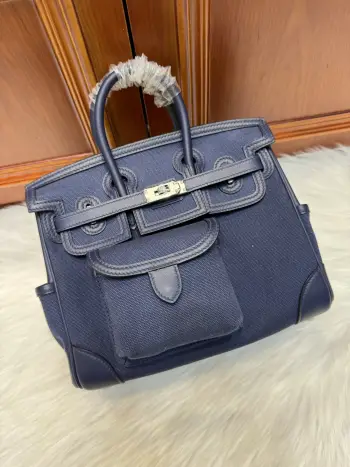 Birkin 25Cm Cargo 宝石蓝 银扣