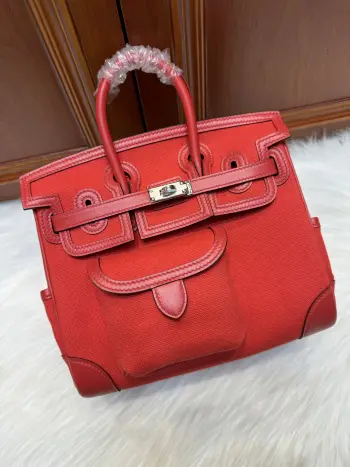 Birkin 25Cm Cargo 心红 银扣