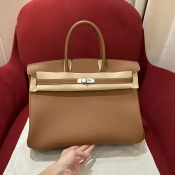 半手工 Birkin 40cm A级Togo皮 金棕色金银扣现货 铂金同步专柜蜡线缝制