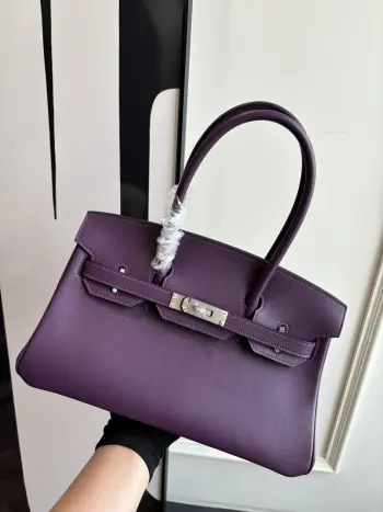 半手工 铂金 Birke29cm swift皮 新增颜色 N5加仑紫 银扣 