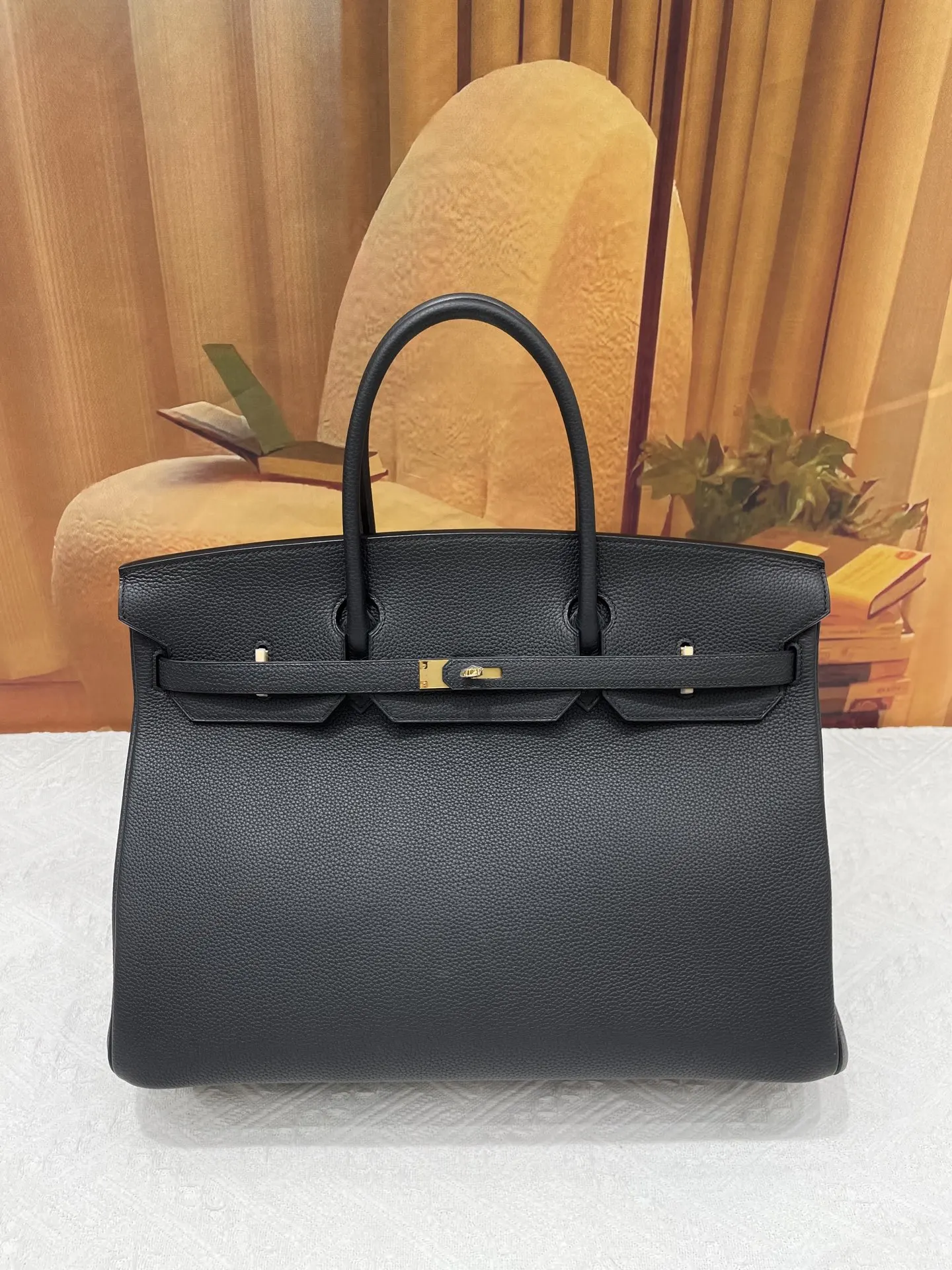 半手工 Birkin 40cm A级Togo皮 黑色金银扣现货 铂金同步专柜蜡线缝制
