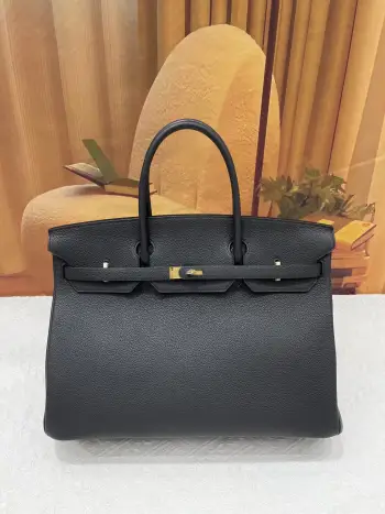 半手工 Birkin 40cm A级Togo皮 黑色金银扣现货 铂金同步专柜蜡线缝制