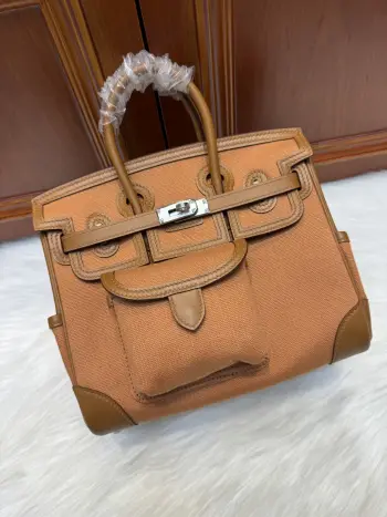 Birkin 25Cm Cargo 金棕色 银扣