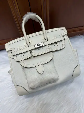 Birkin 25Cm Cargo 奶油白 银扣