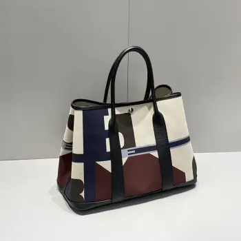 半手工 Garden 花园包30cm 36cm  帆布拼togo皮 同步专柜最新涂鸦 全钢五金 蜜蜡线