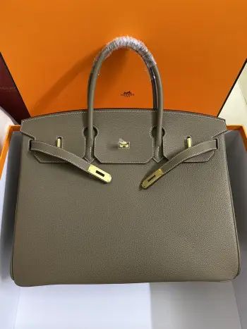 半手工 Birkin 40cm A级Togo皮 大象灰金银扣现货 铂金同步专柜蜡线缝制