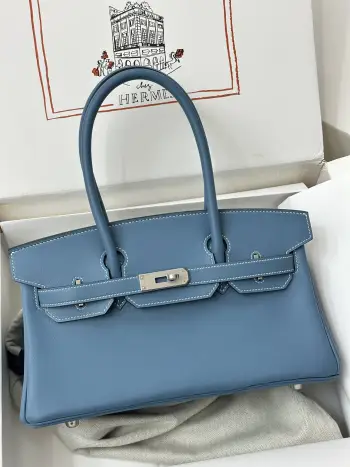 铂金 29cm 半手工 24s年新款shoulder birkin swiftblue jean 75牛仔蓝 色系很搭配现代都市丽人的风格 高级感满满