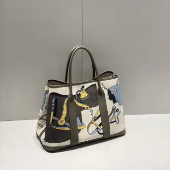 半手工 Garden 花园包30cm 36cm  帆布拼togo皮 同步专柜最新涂鸦 全钢五金 蜜蜡线