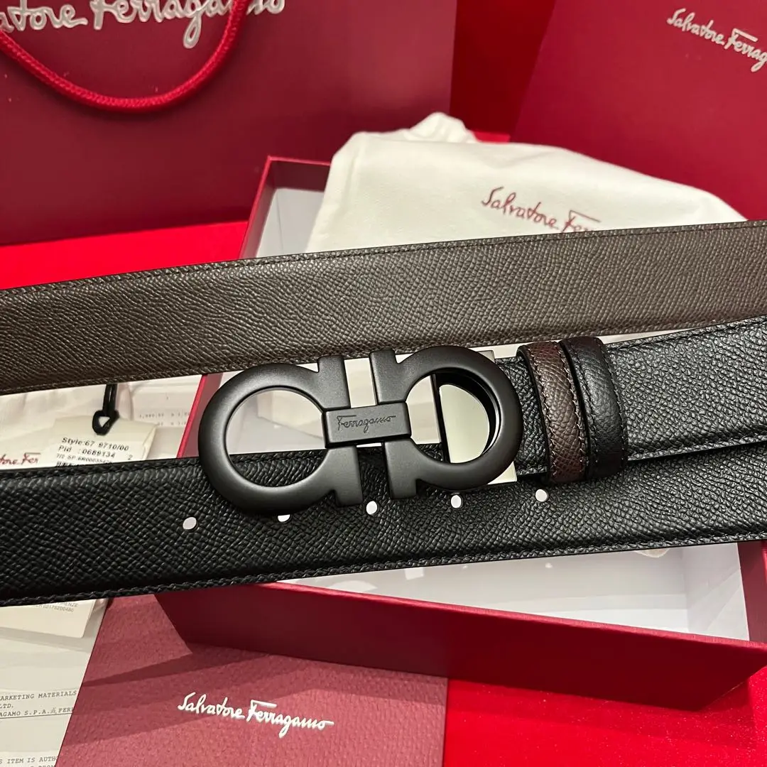 Ferragamo 35MM Bespoke Men s Calf Leather Belt Reversible