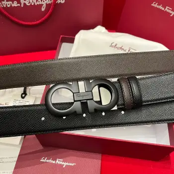 Ferragamo.菲拉格慕 全套包装 宽度3.5cm 高级定制款男士皮带 双面进口牛皮 可双面使用 自行选择搭配 真材实料 很有质感 时尚经典不失风范 搭配精品尾夹扣 长短可自行裁剪