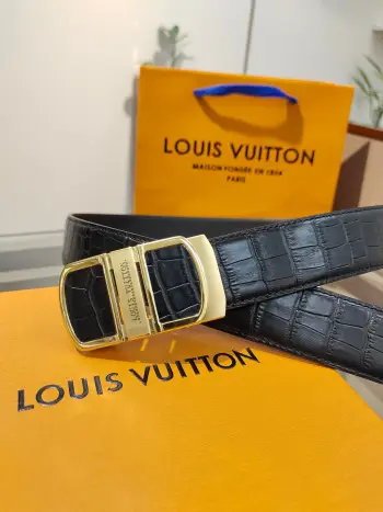 LV.男士自动带全套包装 自动平滑扣腰带 精钢打造五金 宽度35MM宽 原版带身 自由裁剪设计