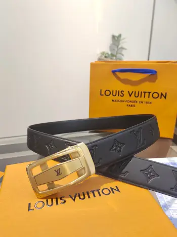 LV.男士自动带全套包装 自动平滑扣腰带 精钢打造五金 宽度35MM宽 原版带身 自由裁剪设计