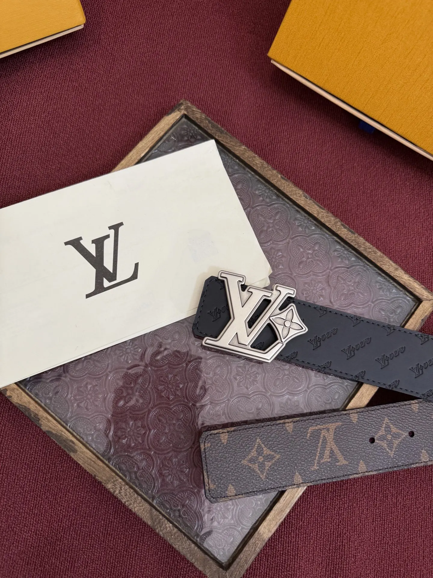 Louis Vuitton 40mm width double-sided original custom imported fabric men s belt - Detail view 4
